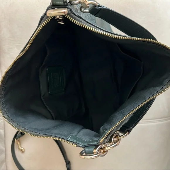 Coach Elegant Leather Satchel, Handbag with Detachable Long Strap - Picture 10 of 15